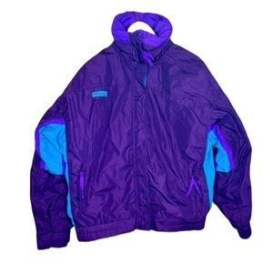 Vintage Columbia Bugaboo Jacket – 90s Women’s XL – Purple Colorblock Coat